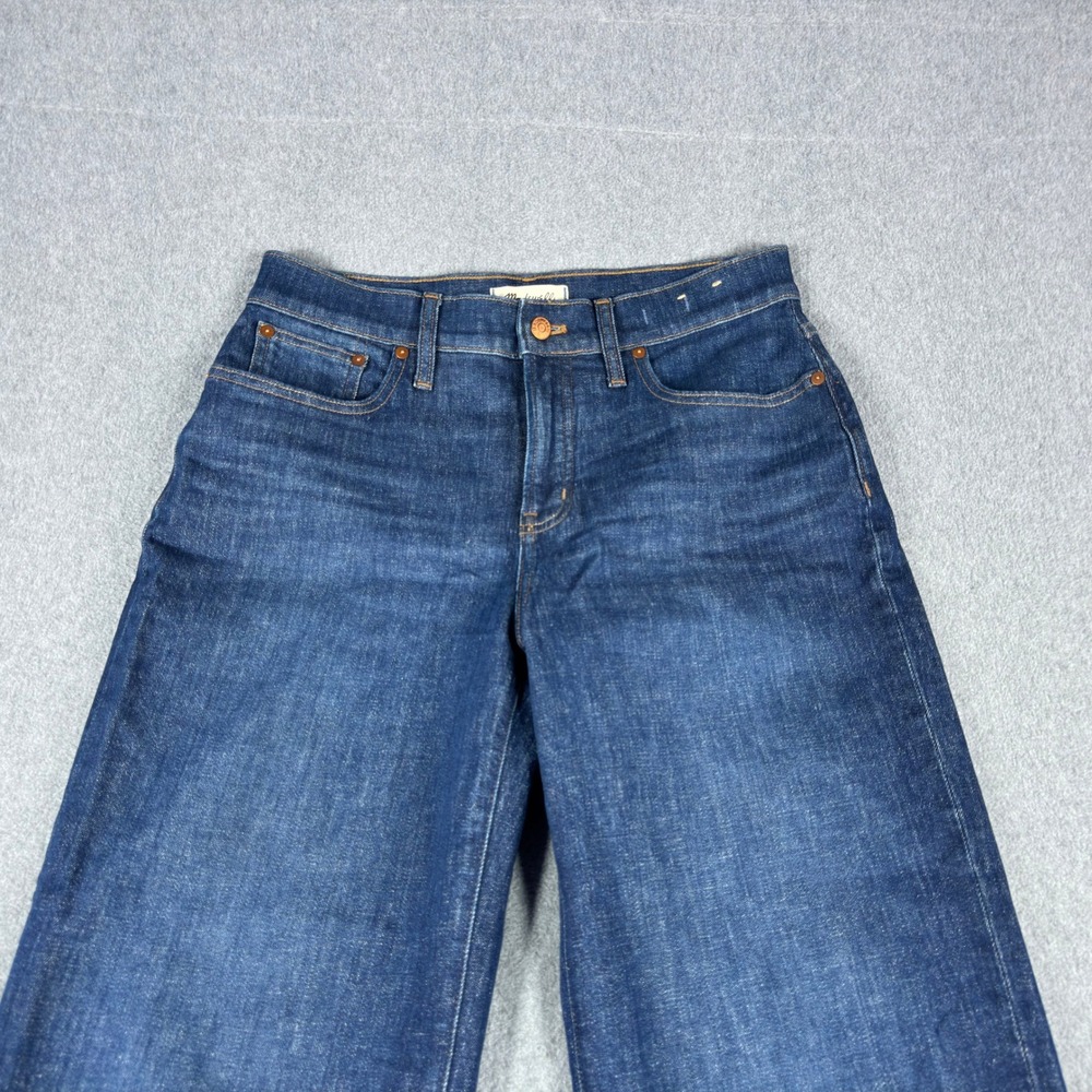 Madewell The Perfect Vintage Wide-Leg Jeans Womens 29P Dark Wash High Rise - Picture 2 of 13